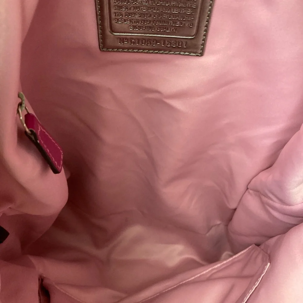 COACH STORYPATCH GLAMOUR SIGNATURE PINK SHOULDERBAG TOTE 15301